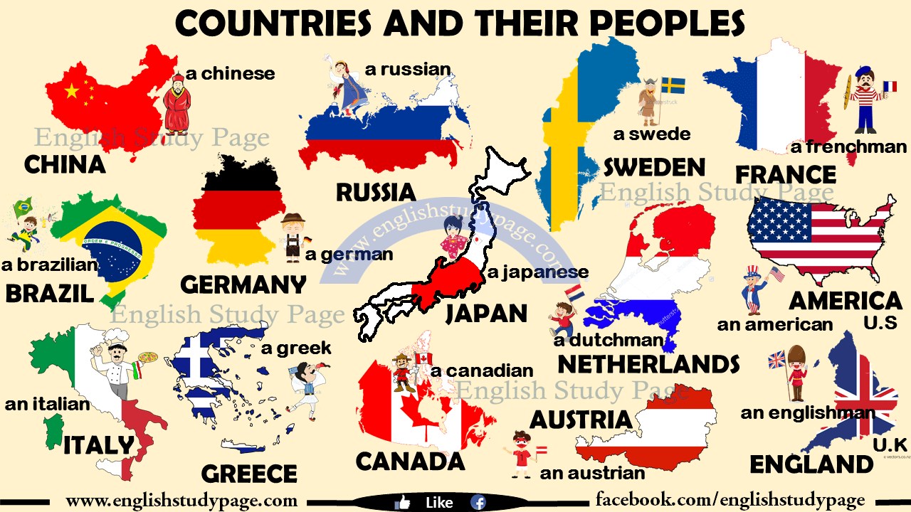 Countries, Nationalities and Languages in English - ESLBUZZ