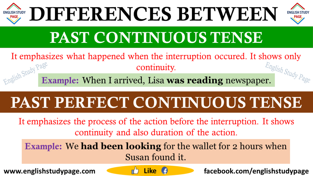 Differences Between Past Continuous Tense And Past Perfect Continuous 