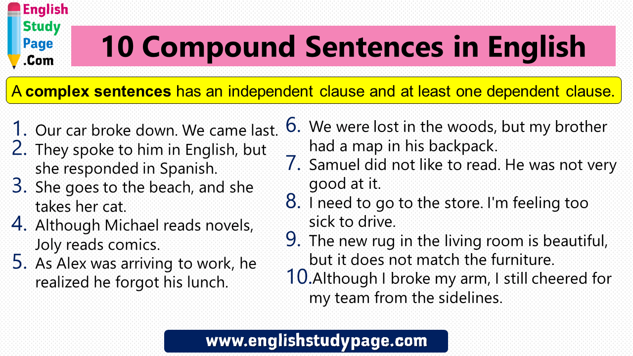 10 Compound Sentences in English English Study Page