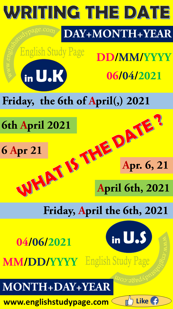 How To Write Day And Date In American English