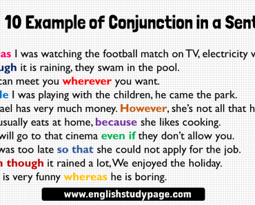 Contrast Conjunctions And Example Sentences - English Study Page