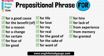 19 Prepositional Phrase FOR Examples