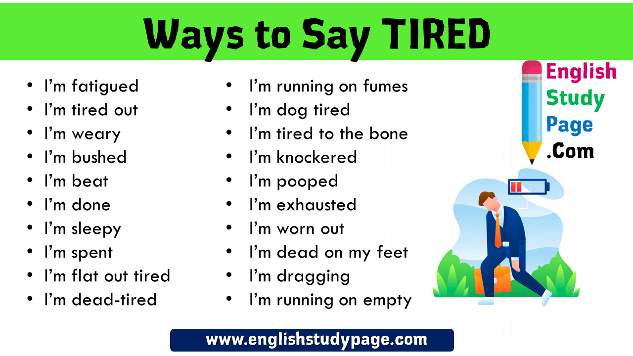 +19 Ways to Say TIRED in English Vocabulary