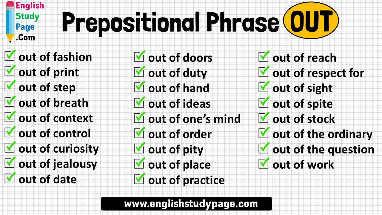26 Prepositional Phrase OUT Examples
