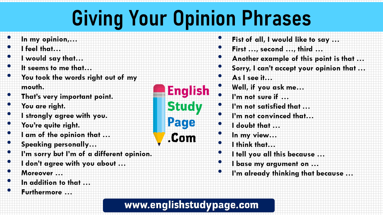 +30 Giving Your Opinion Phrases in English