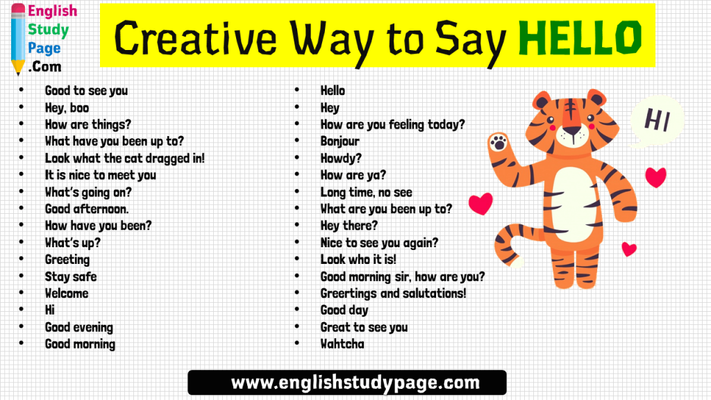 32 Creative Way To Say HELLO In English English Study Page