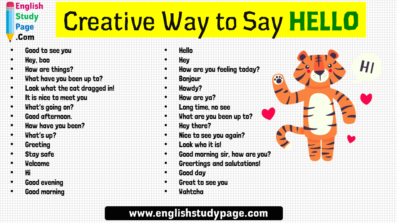 32 Creative Way to Say HELLO in English - English Study Page