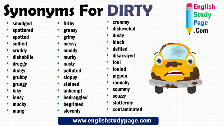 42 Synonyms For DIRTY In English English Study Page