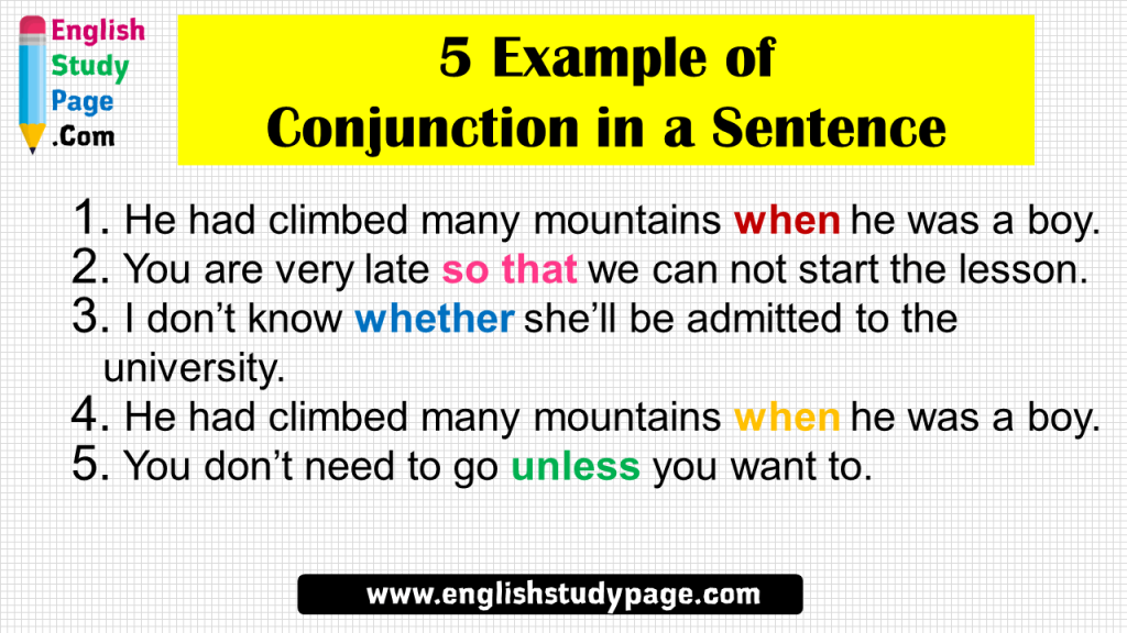 5 Example Of Conjunction In A Sentence