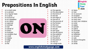 57 Prepositions In English, Prepositional Phrases with ON - English ...