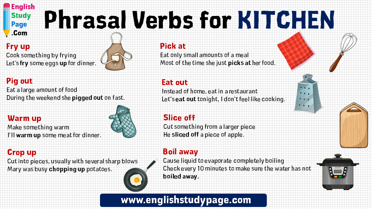 8 Phrasal Verbs For Kitchen Definition And Examples English Study Page