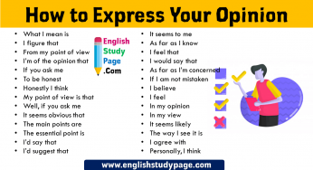 How to Express Your Opinion, 28 Ways to Express Your Opinion