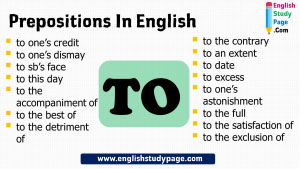 Prepositions in English, Prepositional Phrases TO - English Study Page