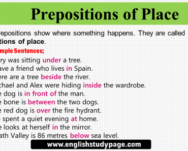 What is a Preposition? 40 Preposition List - English Study Page